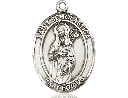 Sterling Silver Saint Scholastica Medal