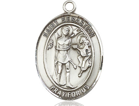 Sterling Silver Saint Sebastian Medal