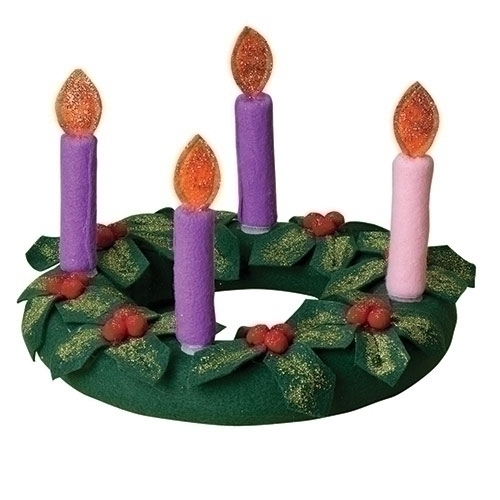 9.75" Fabric Advent Wreath W/ - Christmas