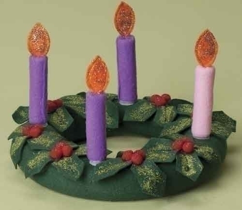 9.75&quot; Fabric Advent Wreath W/ - Christmas