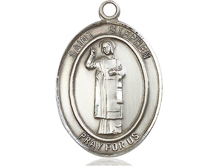 Sterling Silver Saint Stephen the Martyr Medal
