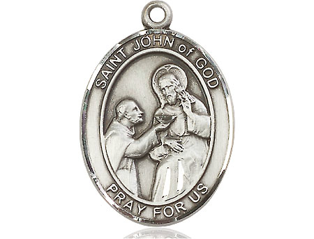 Sterling Silver Saint John of God Medal