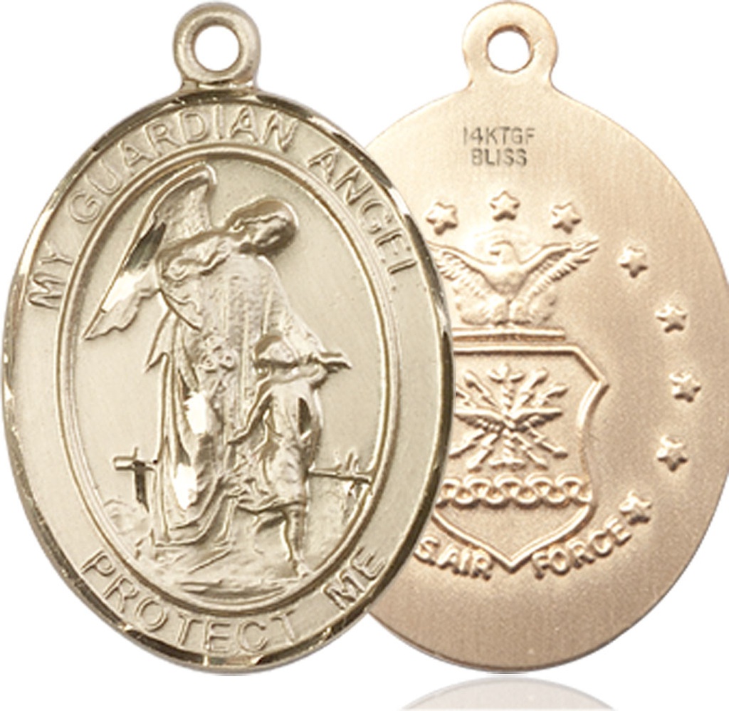 14kt Gold Filled Guardian Angel Air Force Medal