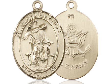 14kt Gold Filled Guardian Angel Army Medal