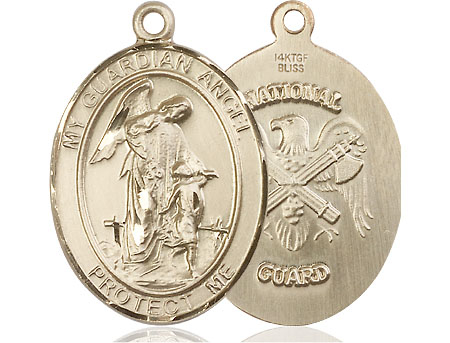 14kt Gold Filled Guardian Angel National Guard Medal
