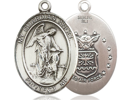 Sterling Silver Guardian Angel Air Force Medal