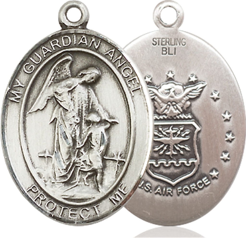 Sterling Silver Guardian Angel Air Force Medal
