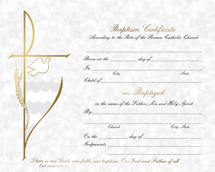 Parchment Baptismal Certificate