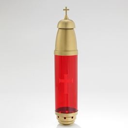 Candle - Gold w/ RED -NO Filigree - W/ Stake