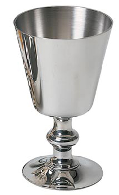 Chalice.  Pewter.  5-1/2?H., 3-3/8? dia. cup, 8 oz. cap.