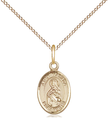 14kt Gold Filled Saint Matilda Pendant on a 18 inch Gold Filled Light Curb chain