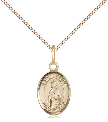 14kt Gold Filled Saint Alice Pendant on a 18 inch Gold Filled Light Curb chain