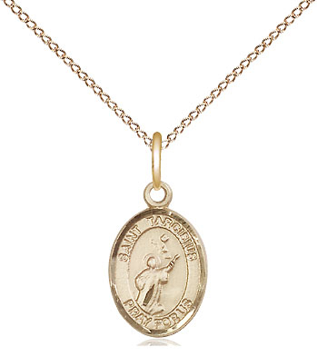 14kt Gold Filled Saint Tarcisius Pendant on a 18 inch Gold Filled Light Curb chain