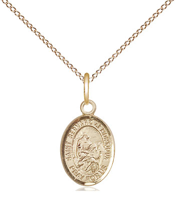 14kt Gold Filled Saint Bernard of Montjoux Pendant on a 18 inch Gold Filled Light Curb chain