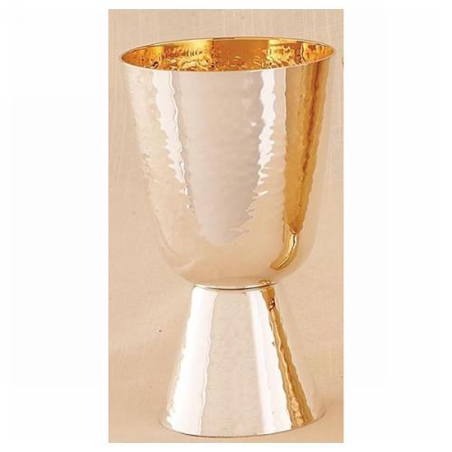 Common Cup - 10 oz., Silver, Gold Line, Hammered