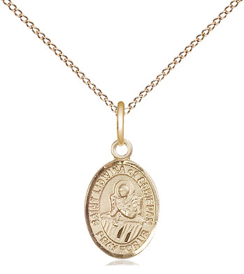 14kt Gold Filled Saint Lidwina of Schiedam Pendant on a 18 inch Gold Filled Light Curb chain
