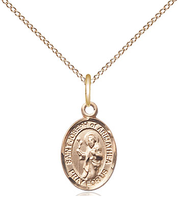 14kt Gold Filled Saint Joseph of Arimathea Pendant on a 18 inch Gold Filled Light Curb chain