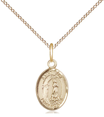 14kt Gold Filled Saint Zoe of Rome Pendant on a 18 inch Gold Filled Light Curb chain