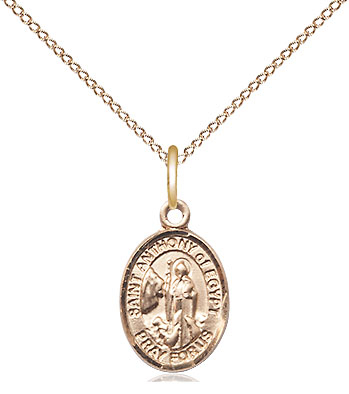 14kt Gold Filled Saint Anthony of Egypt Pendant on a 18 inch Gold Filled Light Curb chain