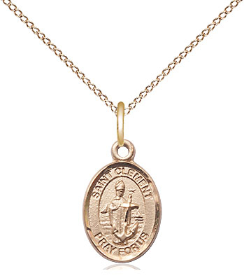 14kt Gold Filled Saint Clement Pendant on a 18 inch Gold Filled Light Curb chain