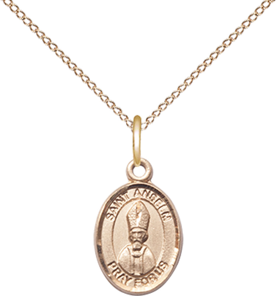 14kt Gold Filled Saint Anselm of Canterbury Pendant on a 18 inch Gold Filled Light Curb chain