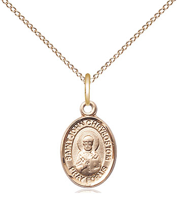 14kt Gold Filled Saint John Licci Pendant on a 18 inch Gold Filled Light Curb chain