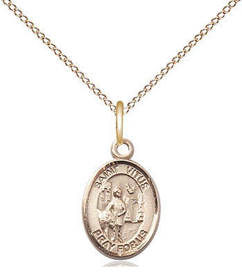 14kt Gold Filled Saint Vitus Pendant on a 18 inch Gold Filled Light Curb chain