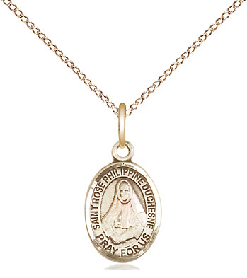 14kt Gold Filled Saint Rose Philippine Pendant on a 18 inch Gold Filled Light Curb chain