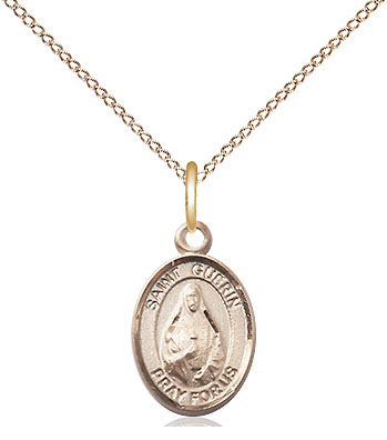 14kt Gold Filled Saint Theodora Pendant on a 18 inch Gold Filled Light Curb chain