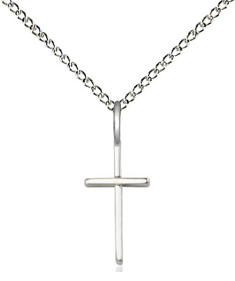 Sterling Silver Cross Pendant on a 18 inch Sterling Silver Light Curb chain