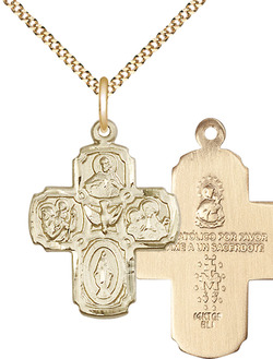 14kt Gold Filled 5-Way Pendant on a 18 inch Gold Filled Light Curb chain