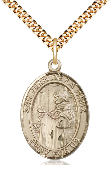 14kt Gold Filled San Juan de la Cruz Pendant on a 24 inch Gold Plate Heavy Curb chain