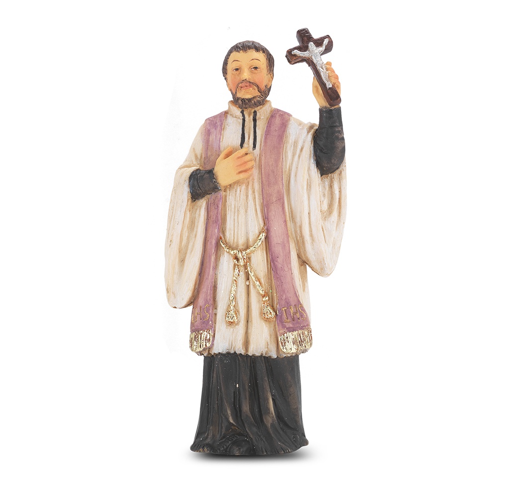 4" Cold Cast Resin Hand Painted Statue of St Francis Xavier