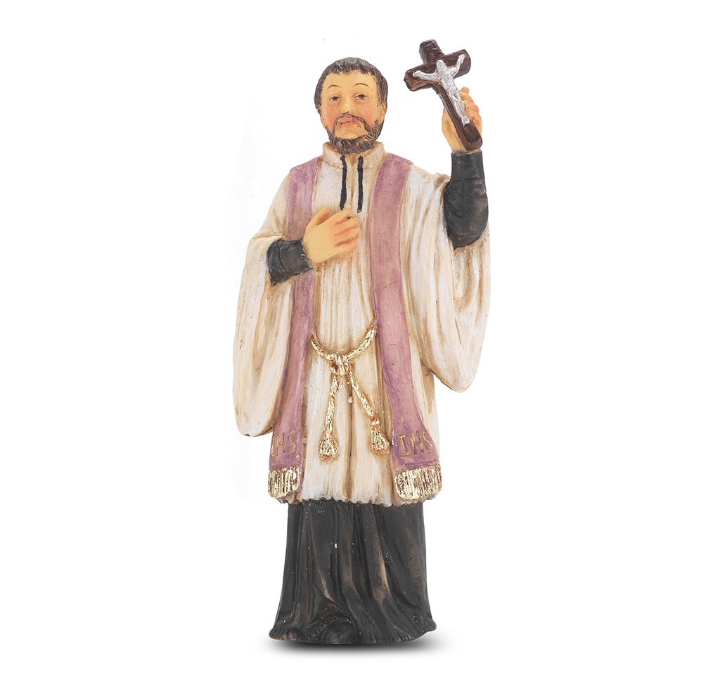 4&quot; Cold Cast Resin Hand Painted Statue of St Francis Xavier