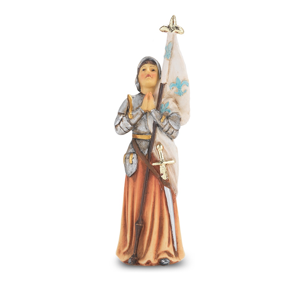 4&quot; Cold Cast Resin Hand Painted Statue of St Joan of Arc