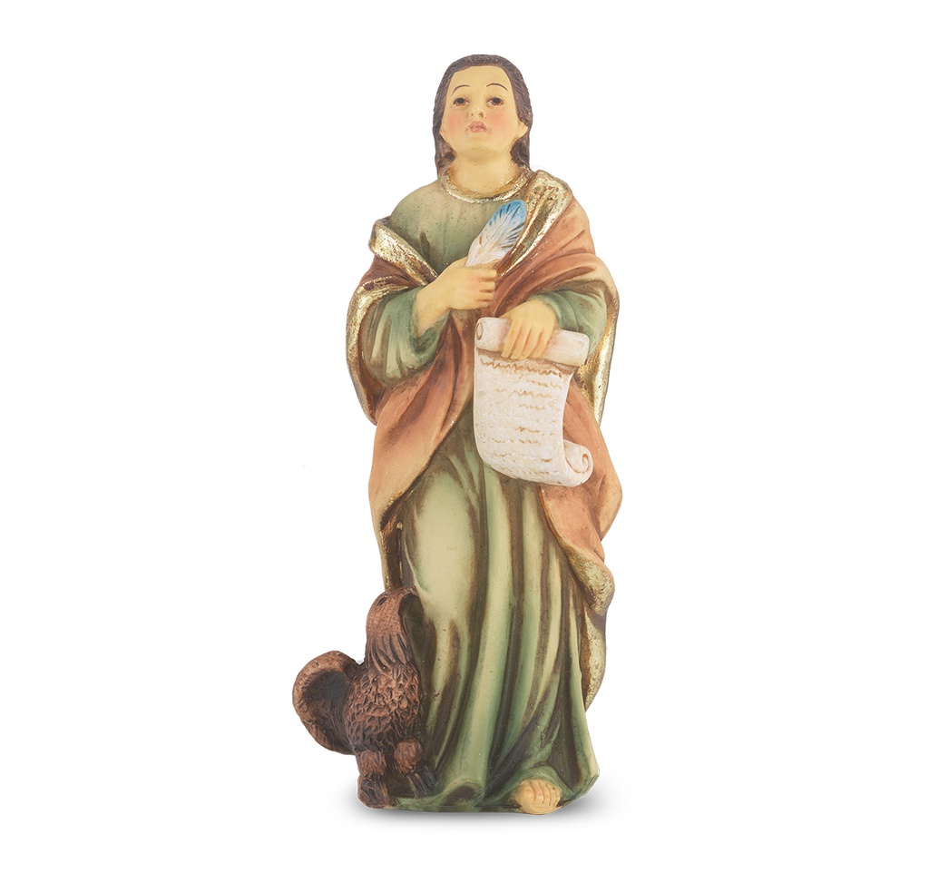 4" Cold Cast Resin Hand Painted Statue of St John The Evangelist