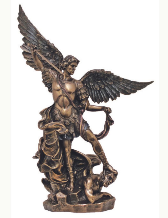St. Michael Bronze hand Painted