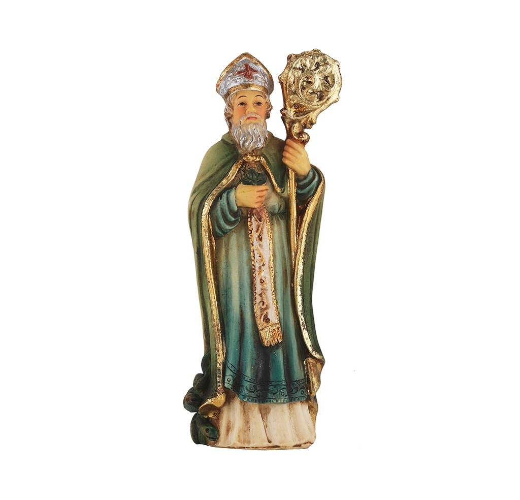 4" Cold Cast Resin Hand Painted Statue of St Patrick