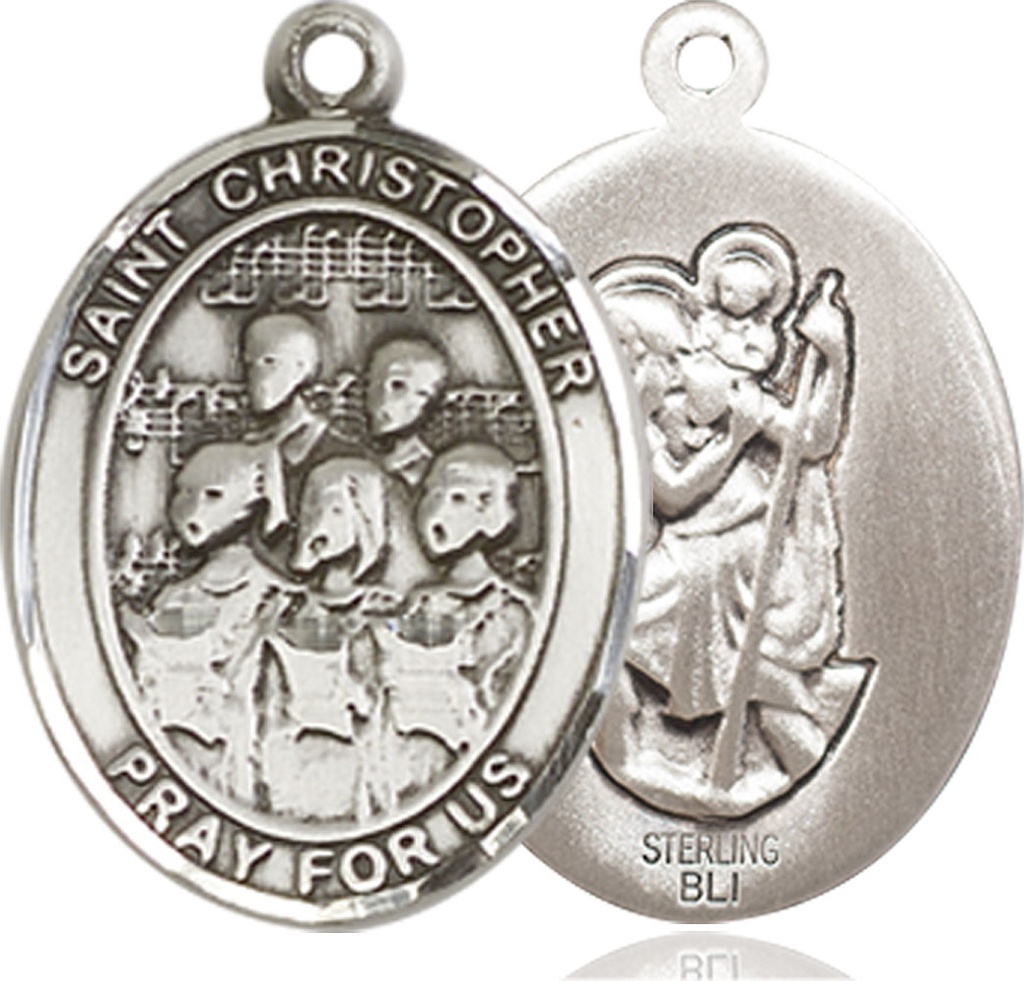 Sterling Silver Saint Christopher Choir Medal