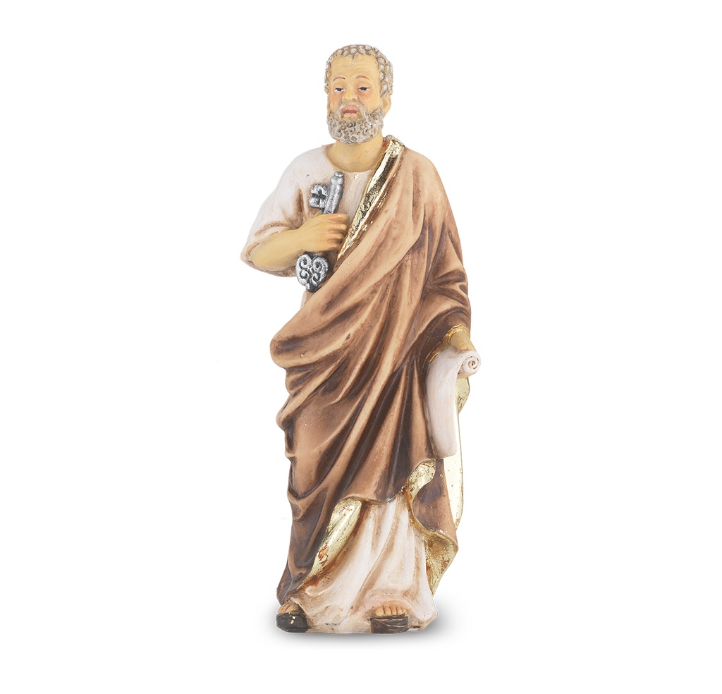 4" Cold Cast Resin Hand Painted Statue of St Peter