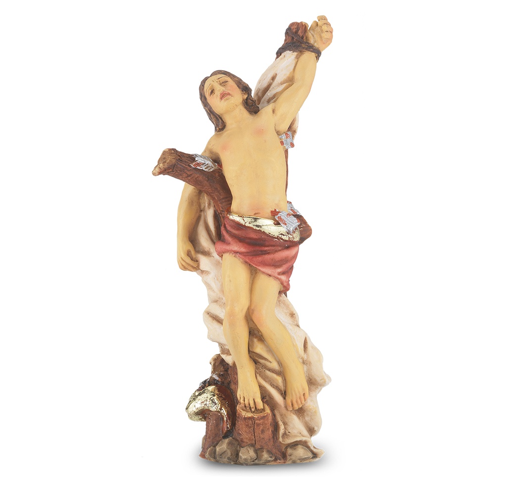 4" Cold Cast Resin Hand Painted Statue of St Sebastian