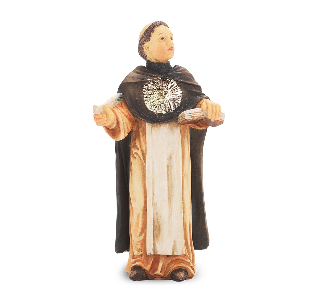 4" Saint Thomas Aquinas Cold Cast Resin Hand Painted Statue   P65