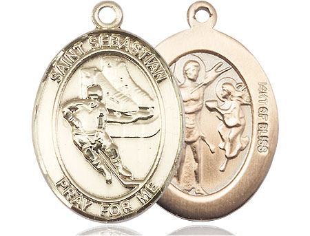 14kt Gold Filled Saint Sebastian Hockey Medal