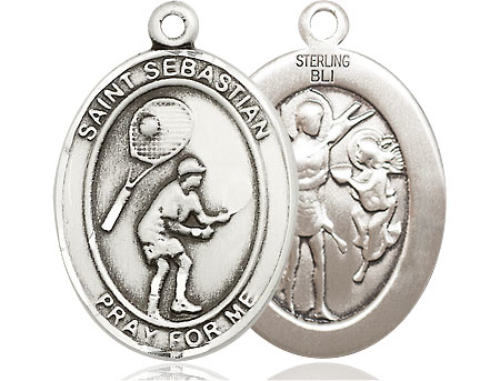 Sterling Silver Saint Sebastian Tennis Medal