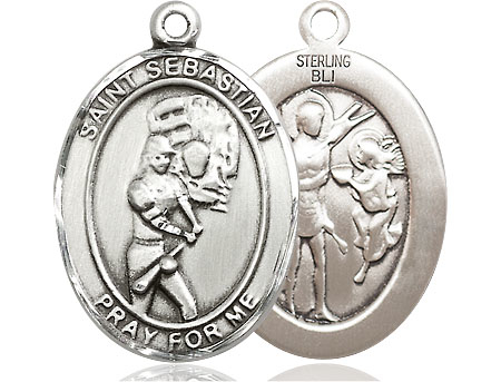 Sterling Silver Saint Sebastian Softball Medal