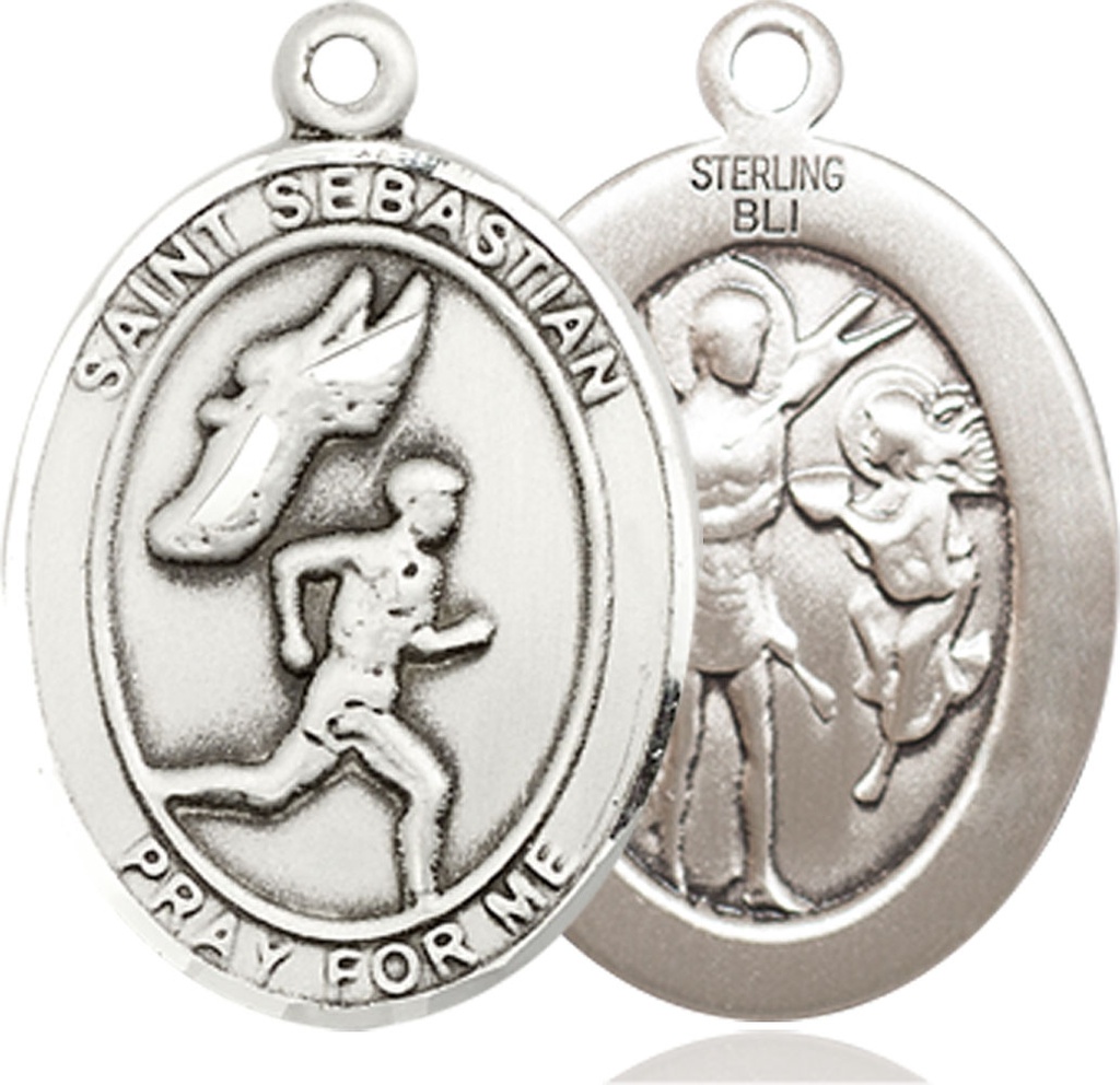 Sterling Silver Saint Sebastian Track and Field Medal