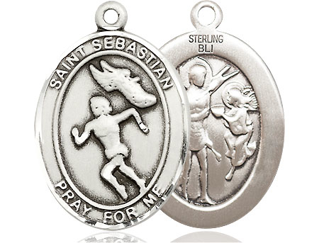 Sterling Silver Saint Sebastian Track and Field Medal