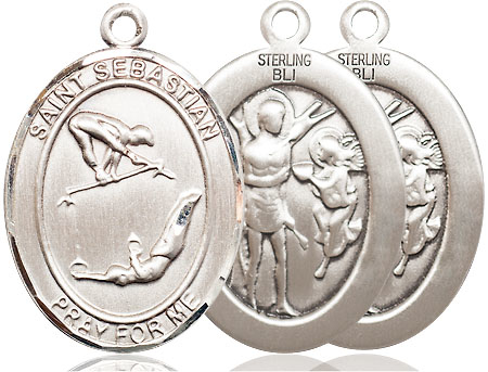 Sterling Silver Saint Sebastian Gymnastics Medal
