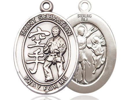 Sterling Silver Saint Sebastian Karate Medal