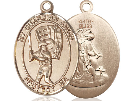 14kt Gold Filled Guardian Angel Baseball Medal